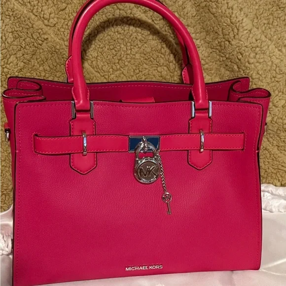 Michael Kors Fuchsia Satchel Shoulder Bag NWT - Picture 7 of 9
